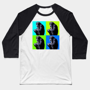 Chimpanzee. Cute Chimp Pop Art. pop art chimp - magical animals Baseball T-Shirt